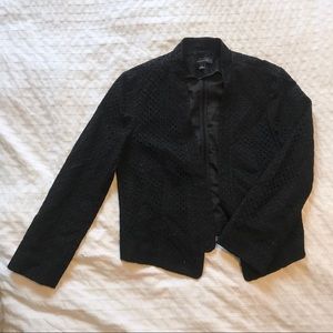 Cropped black eyelet blazer, modern cut